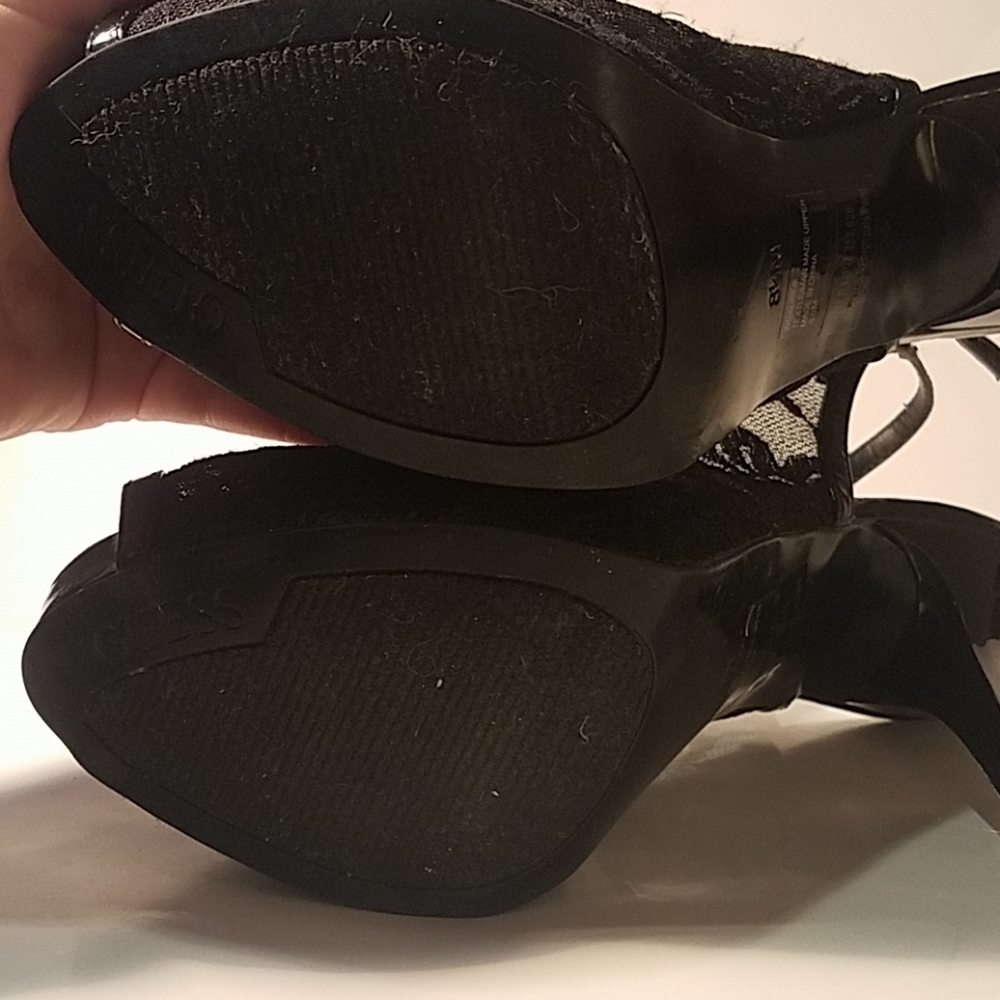 **SOLD** Guess Lace Peep Toe Heels - Picture 7 of 8